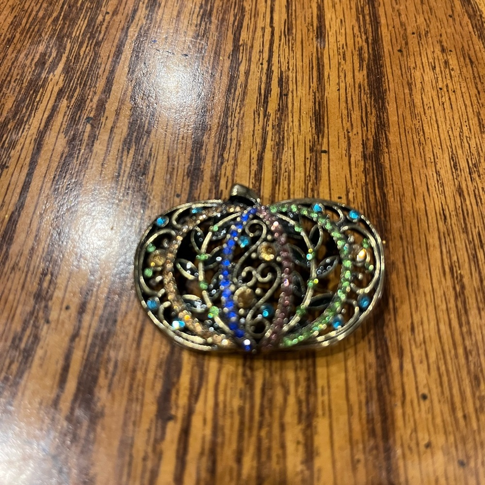 Rhinestone Elegant Multicolor Pumpkin Filigree Pe… - image 1